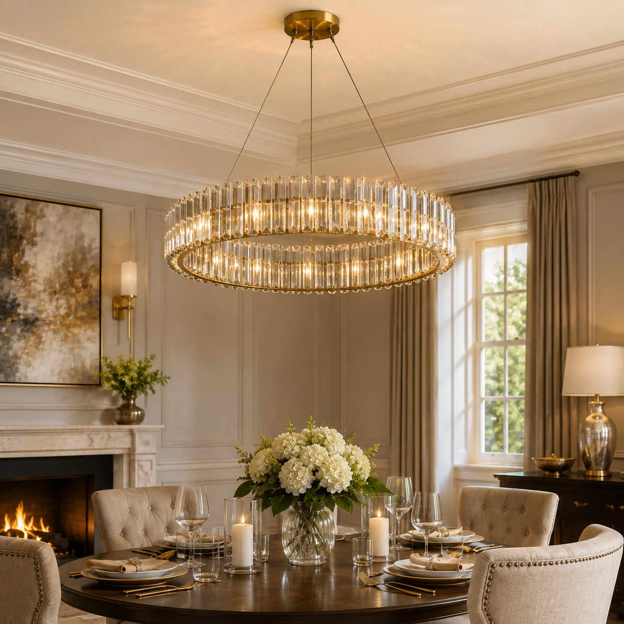 Puretimo™ Ellora Crystal Ring Chandelier
