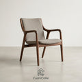 FurniColle™ Nordic Walnut Accent Chair