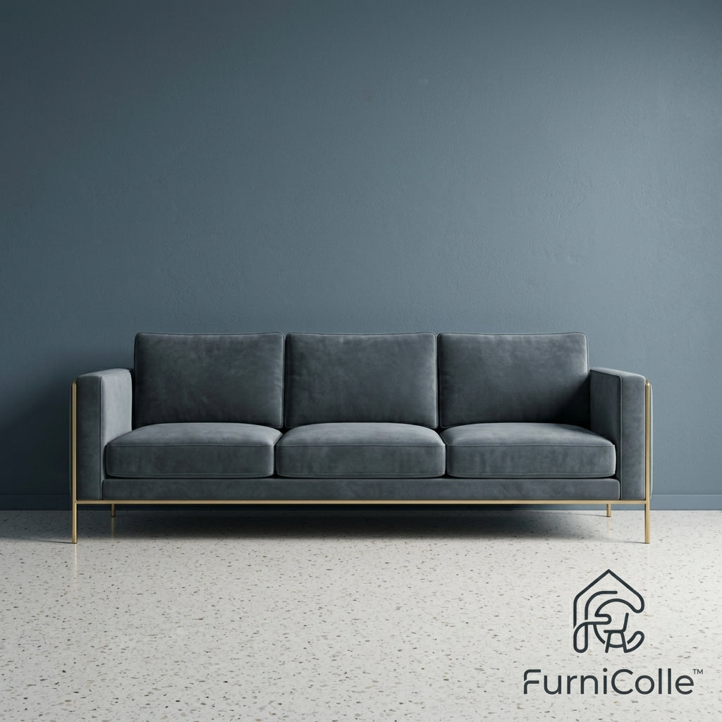 FurniColle™ Urban Luxe Metal Frame Sofa