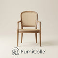 FurniColle™ Natural Cane Dining Chair